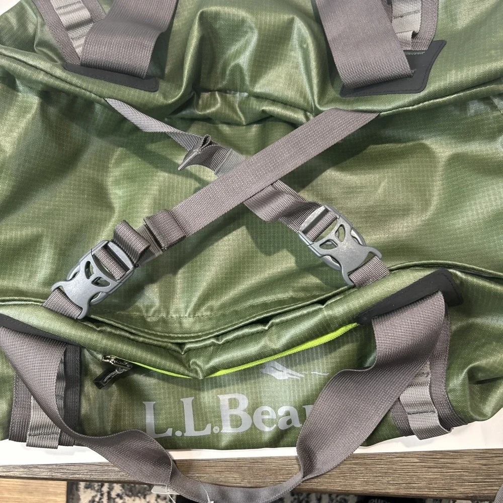 NEW LL Bean Adventure Pro Duffle And Tote Green Nylon Water Resistant Backpacks